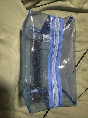 4/$15 Ulta Beauty Blue Glitter PVC makeup bag / pouch